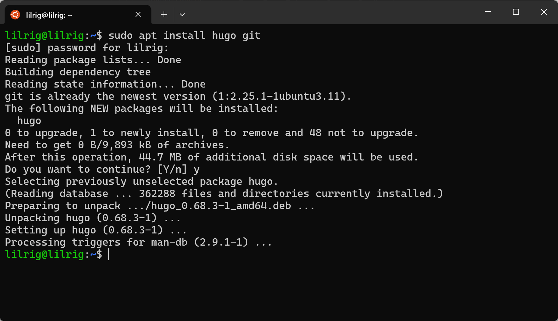 Install Hugo and Git