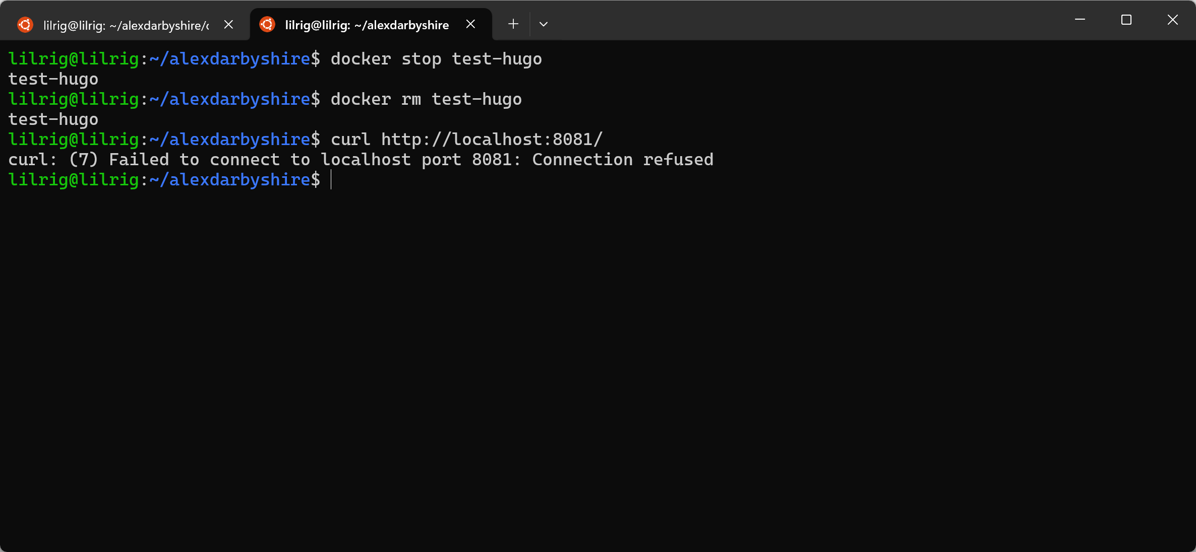 Remove the Test Container