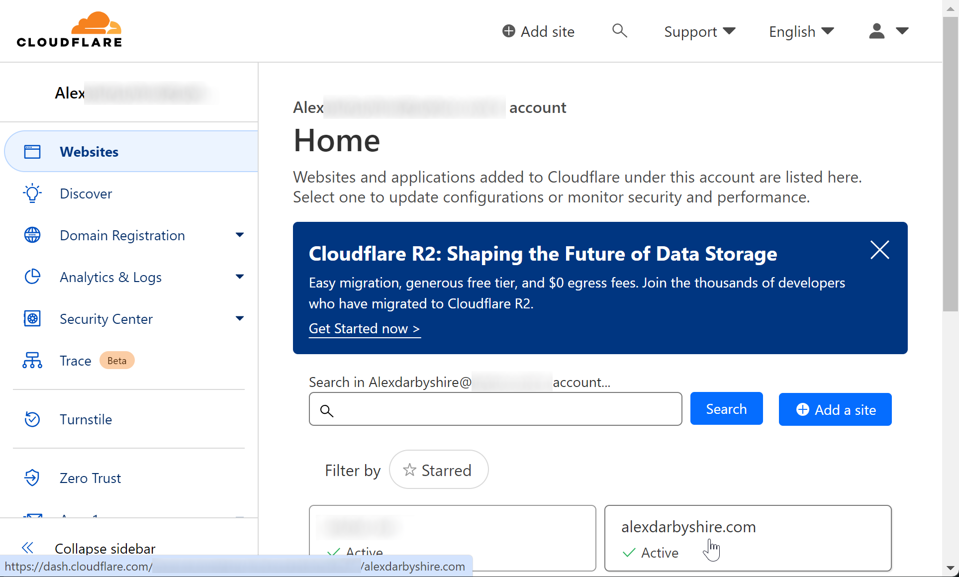 Cloudflare - Select Domain