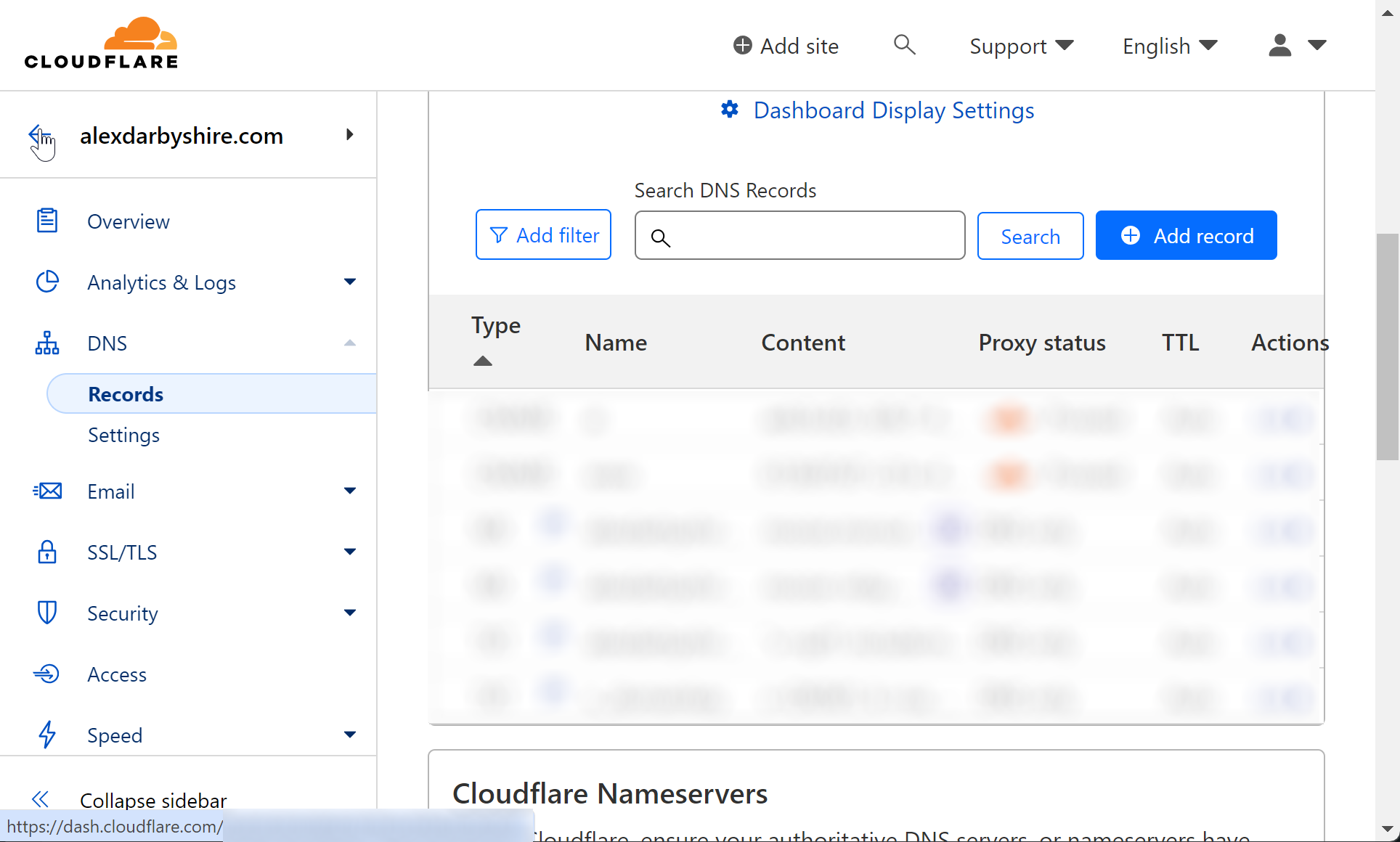 Cloudflare - Back to Dashboard