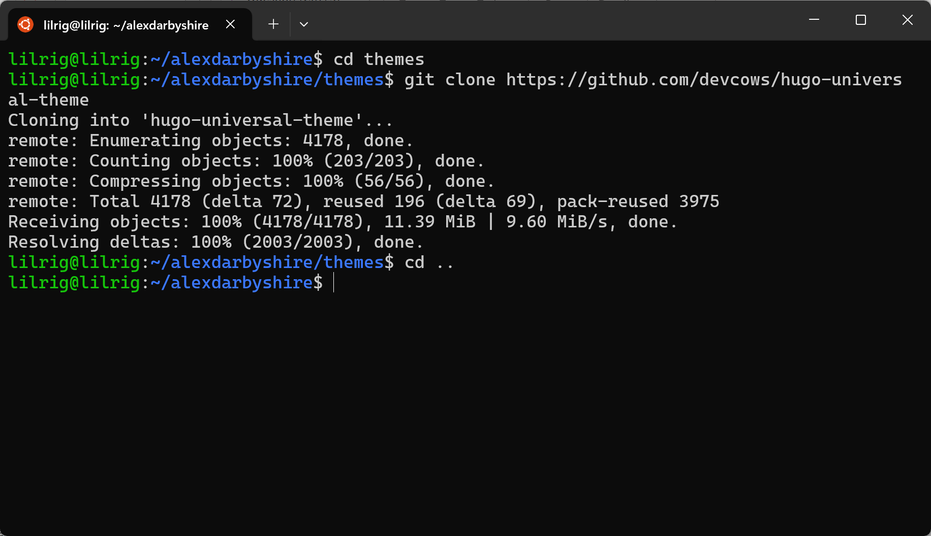 Install Hugo Universal Theme