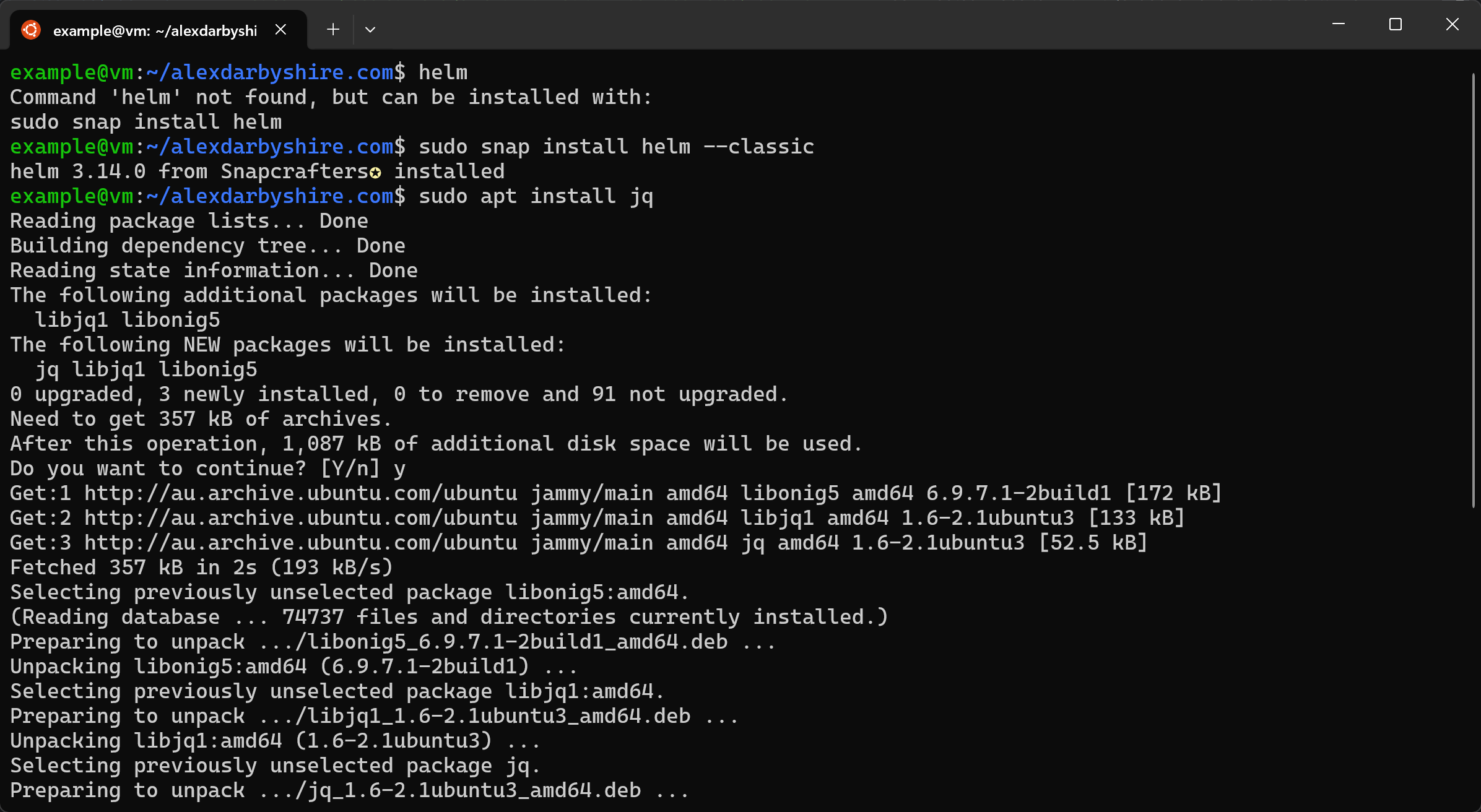 Install Helm and jq