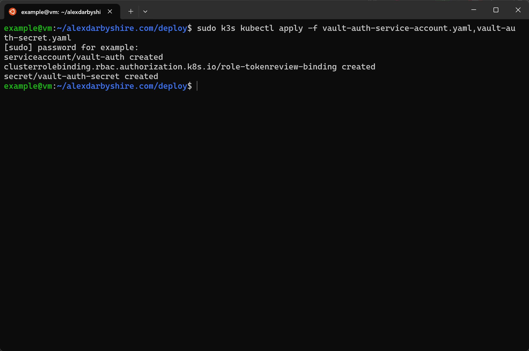 Apply Vault Auth Manifests