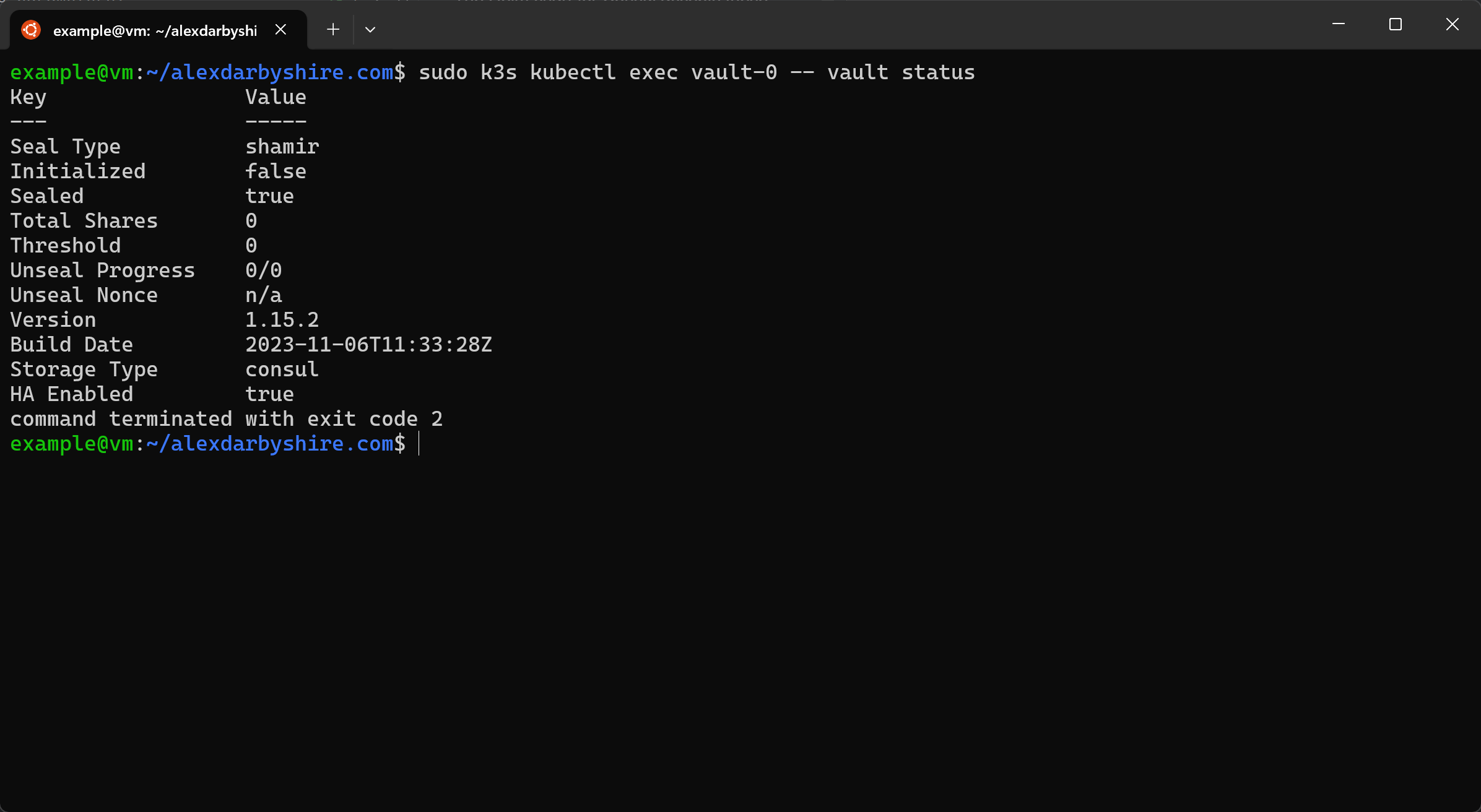 Check Vault Status in Pod