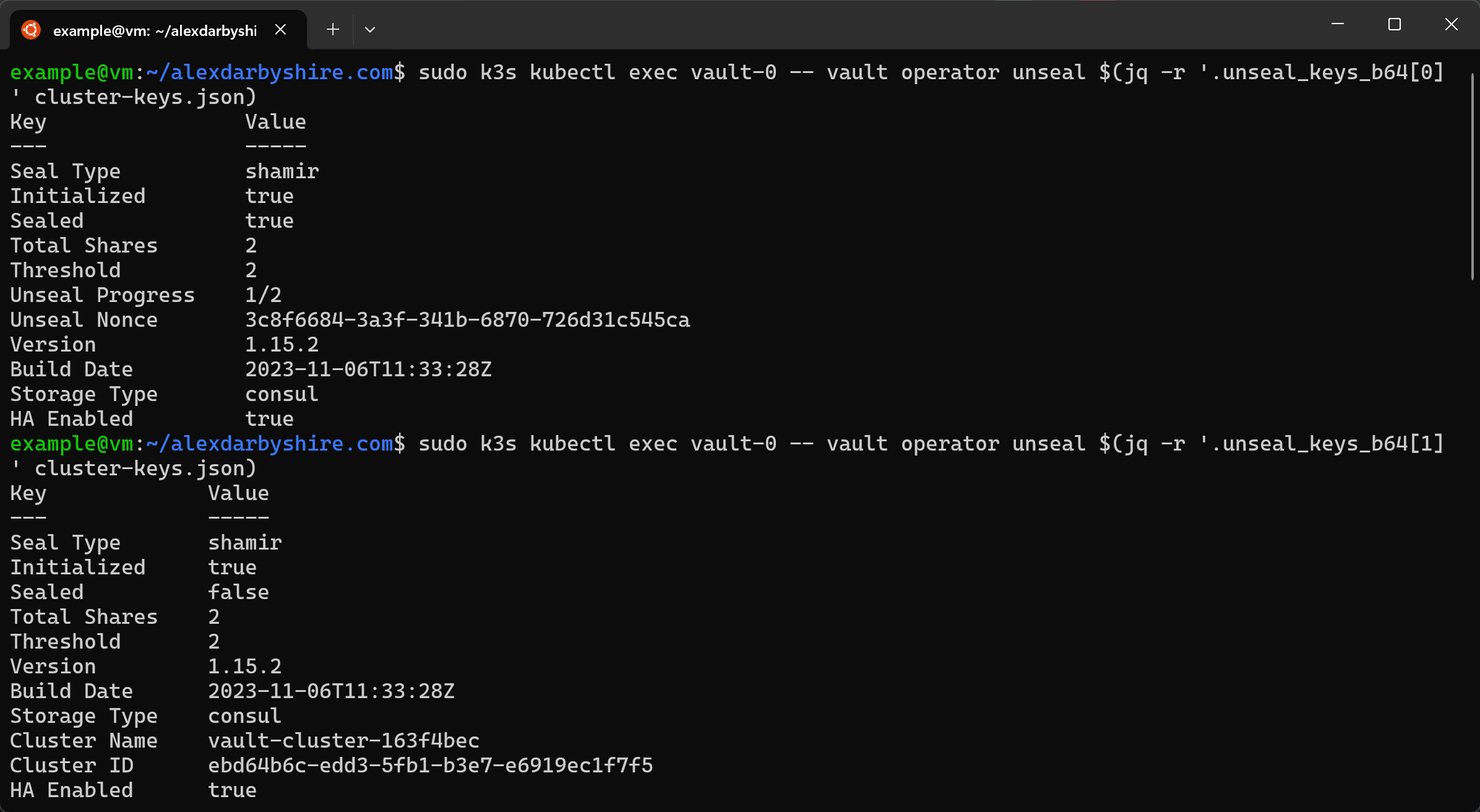Unseal Vault