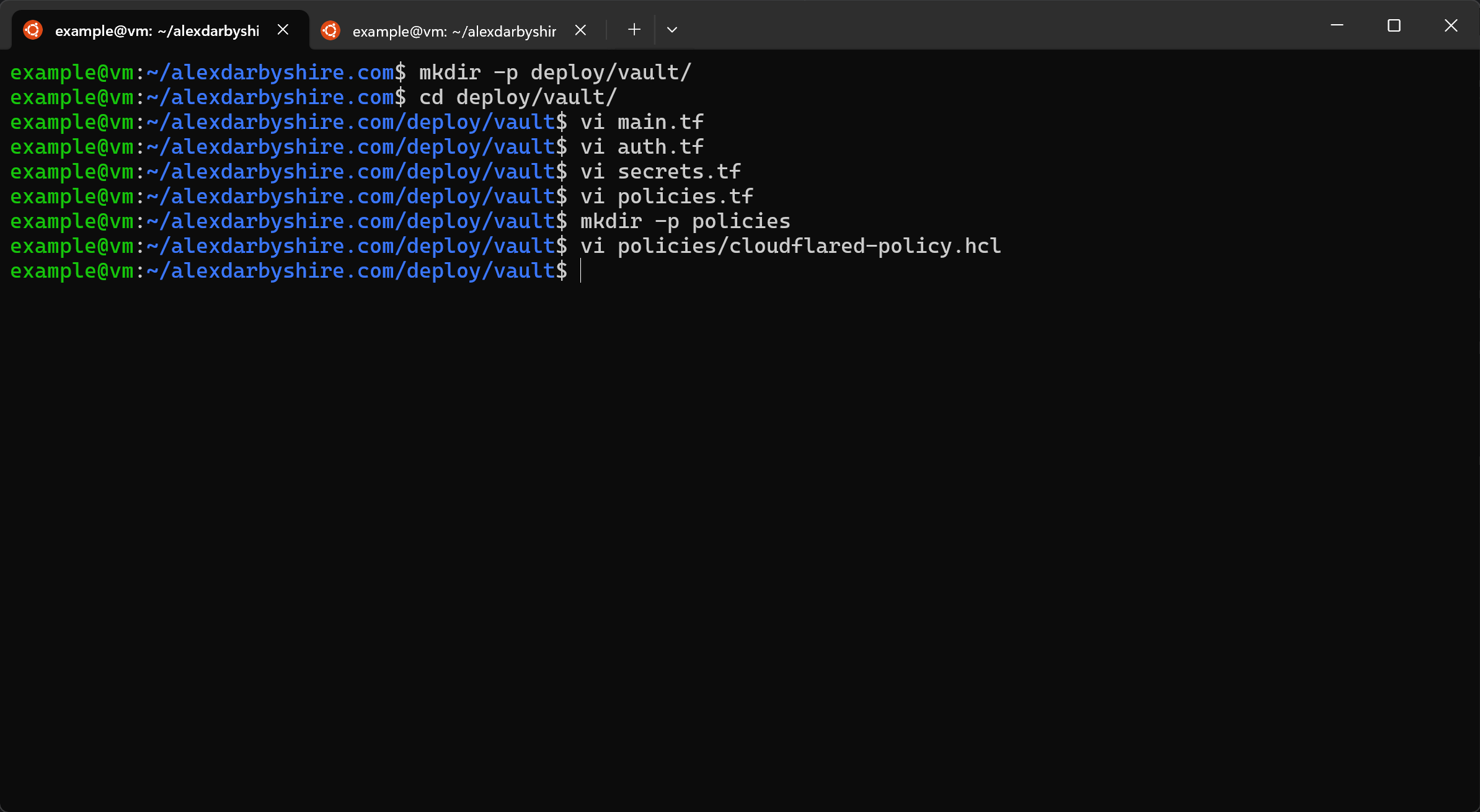 Creating Vault Terraform Files