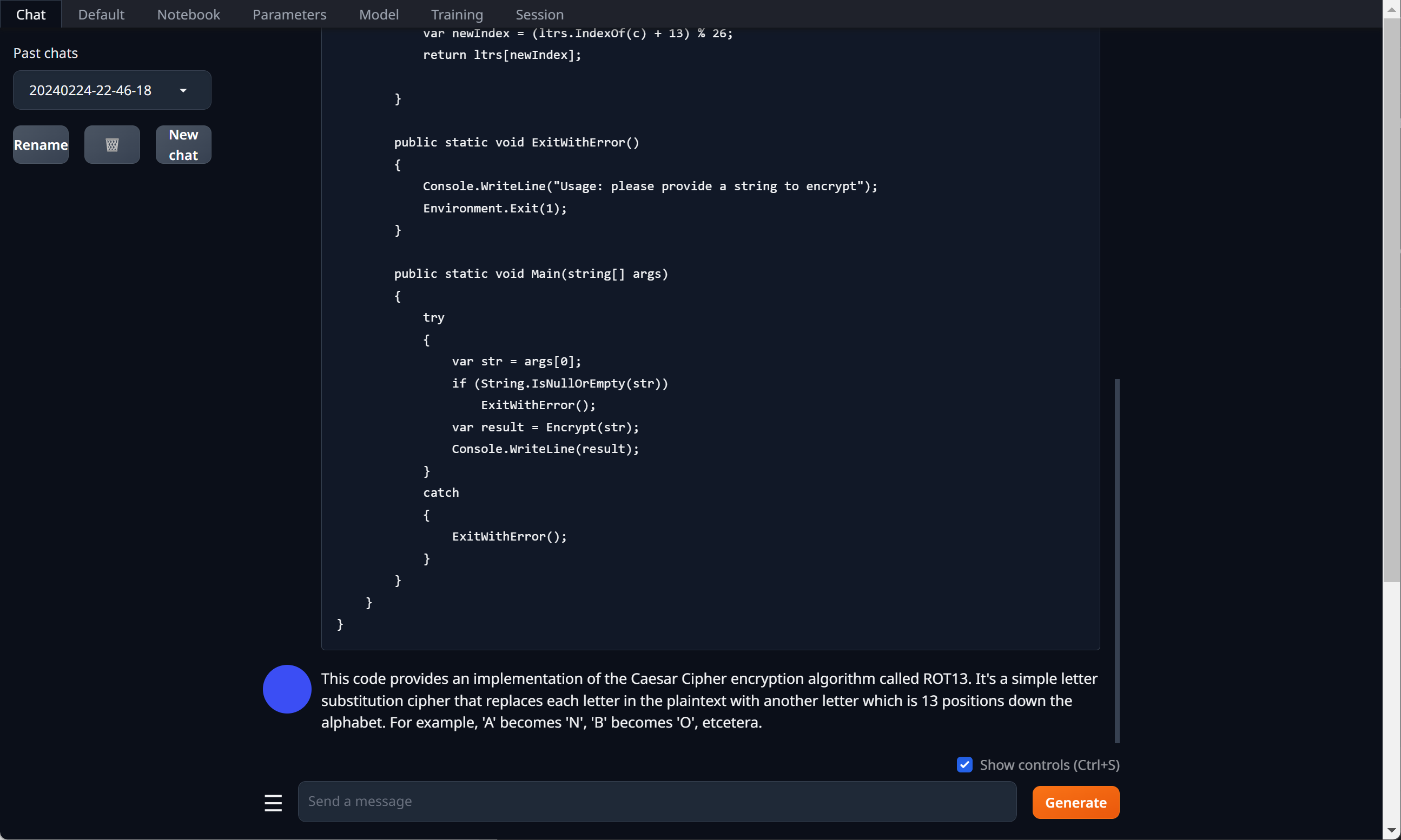 Explain this Code Example in Text generation web UI part 2