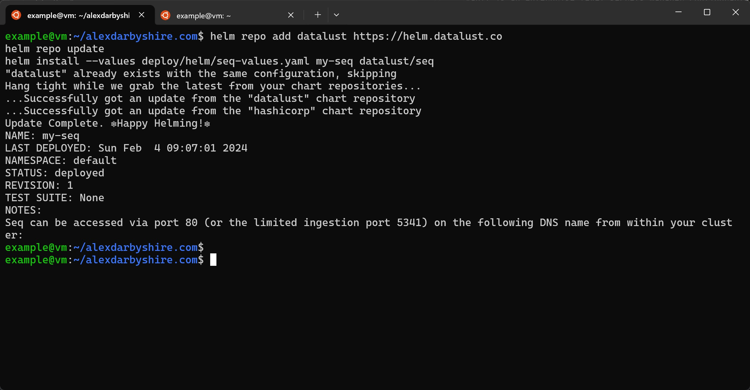 Install Seq using Helm