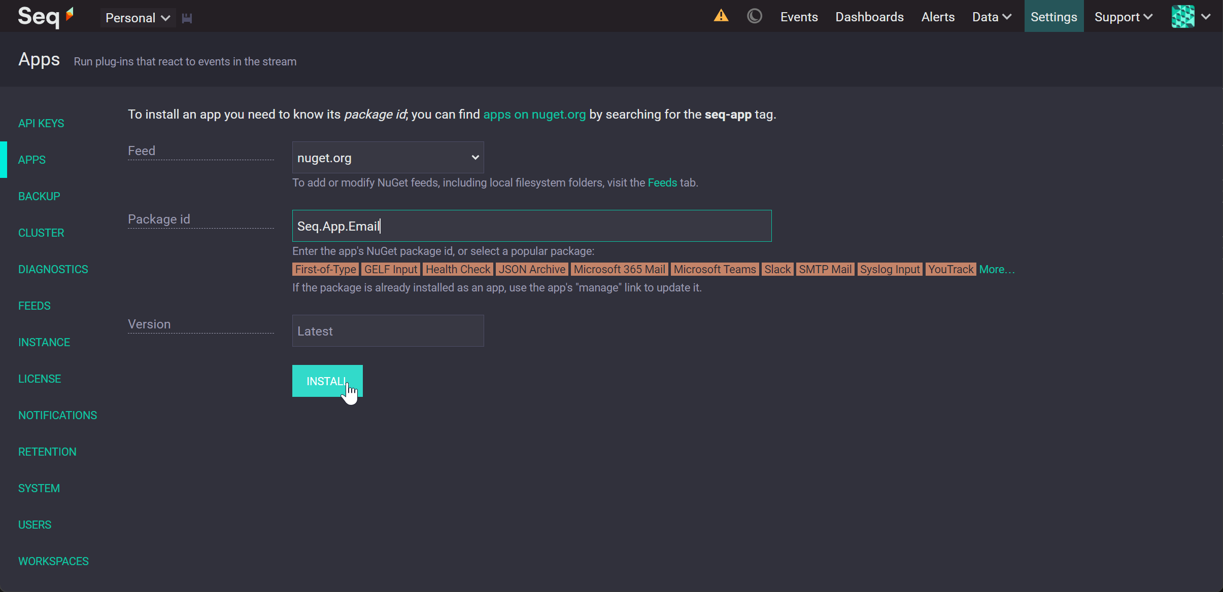 Install Seq.App.Email