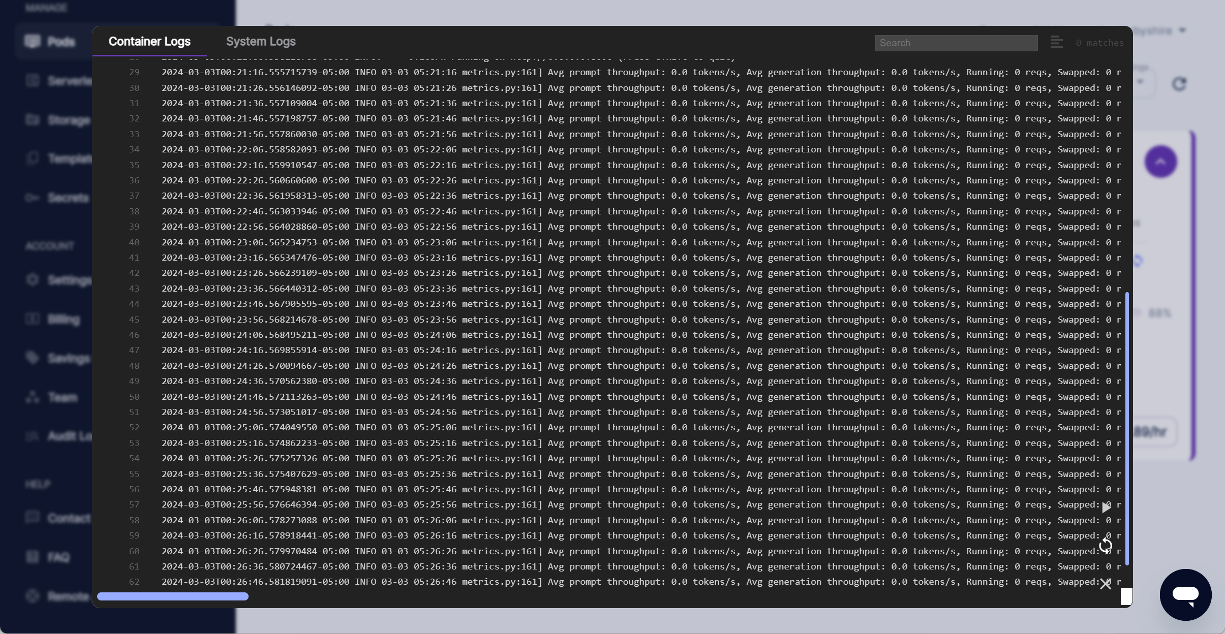 Container Logs Showing API Available on RunPod