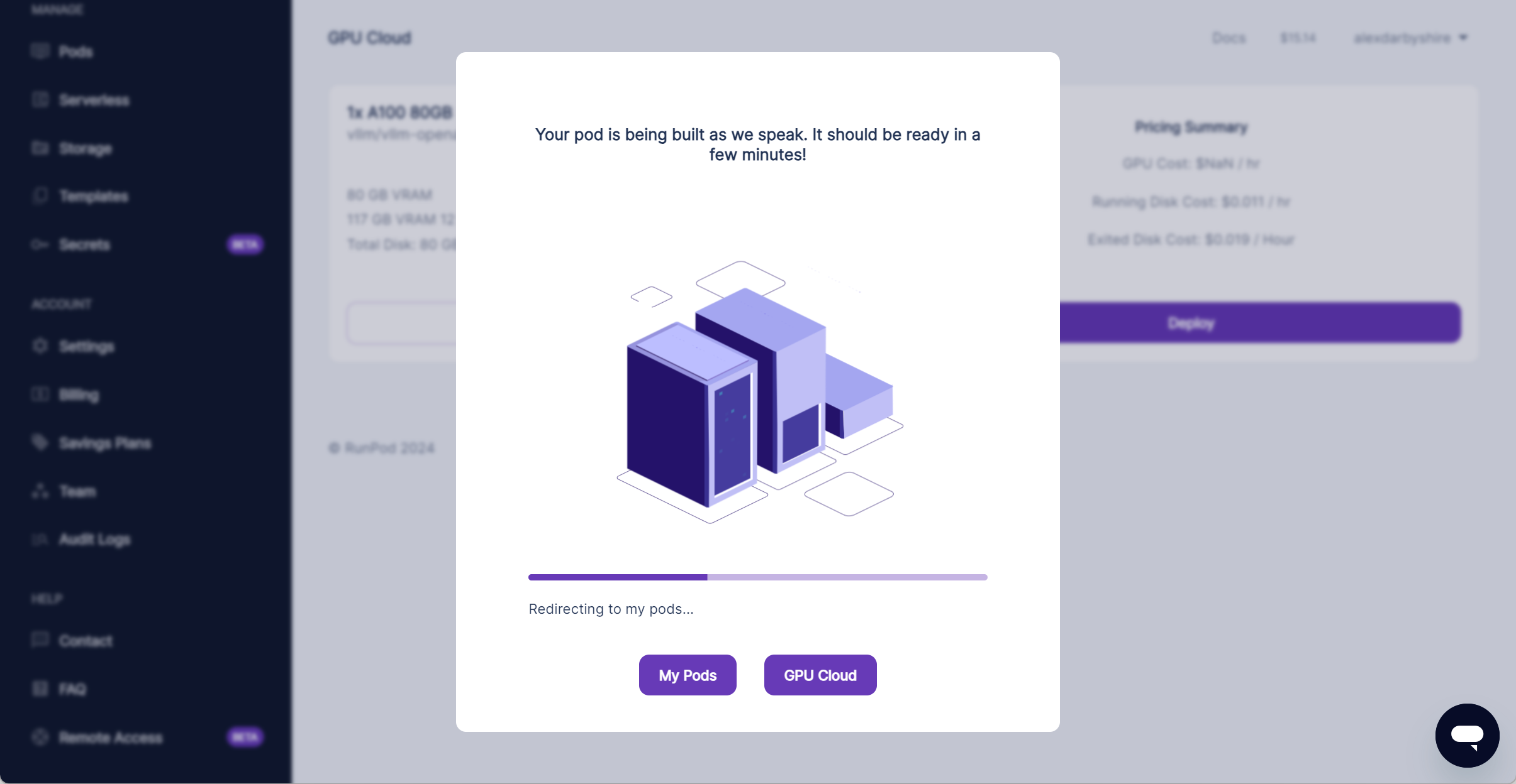 Your Pod is Being Built Screenshot