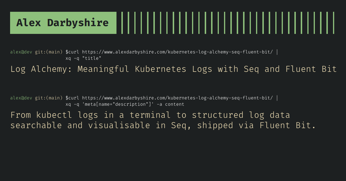 Log Alchemy: Meaningful Kubernetes Logs with Seq and Fluent Bit :: Alex ...