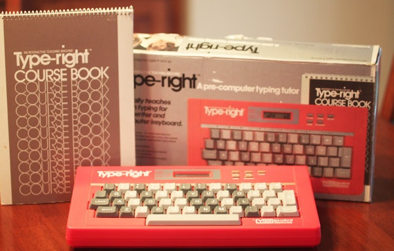 Type-right typing machine and box